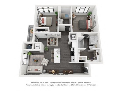 2 Bedroom 2 Bathroom at The Flats at Riverwoods, Provo, UT